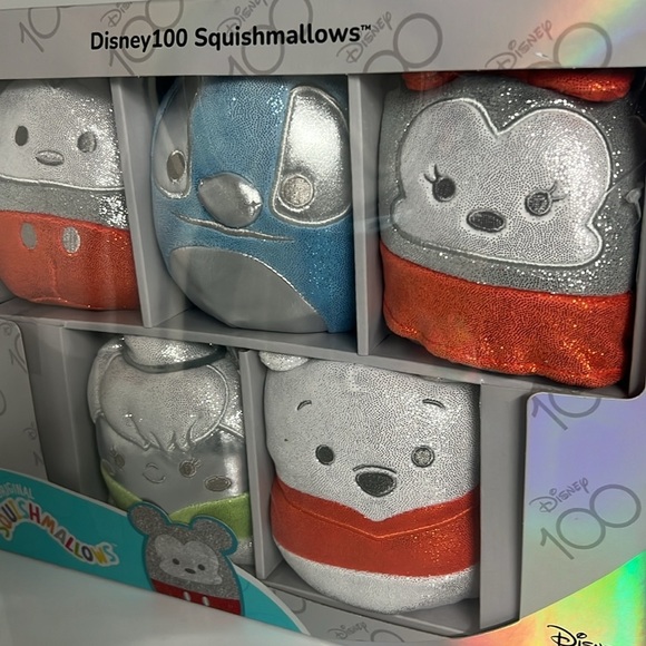 Squishmallows Disney 100 - 5pk Box Set Brand New Glitter - Picture 2 of 3
